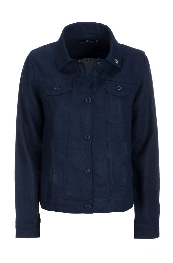 GIACCA MODELLO JEANS IN PURO LINO
