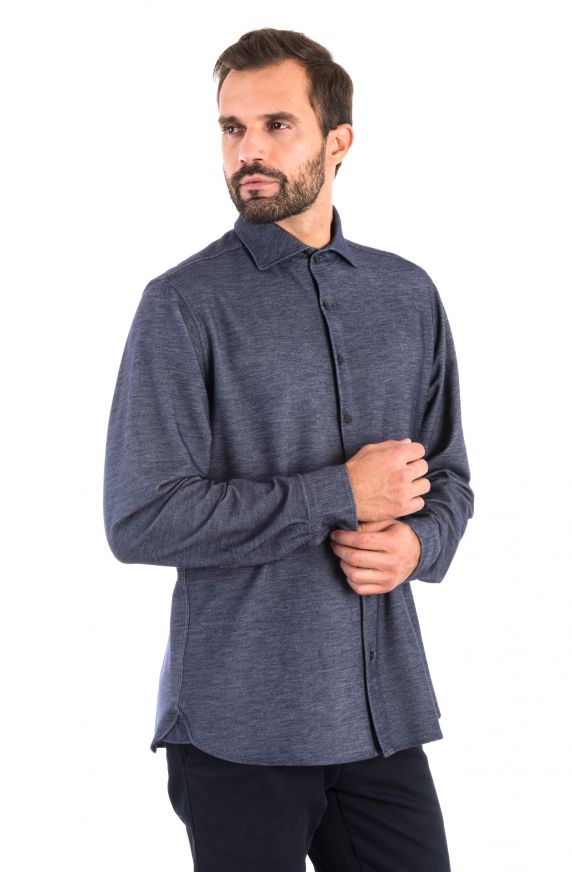 CAMICIA IN JERSEY EFFETTO DENIM