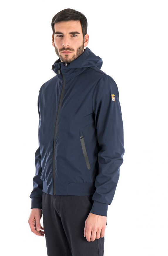 GIUBBOTTO CON CAPPUCCIO IN TESSUTO SOFTSHELL