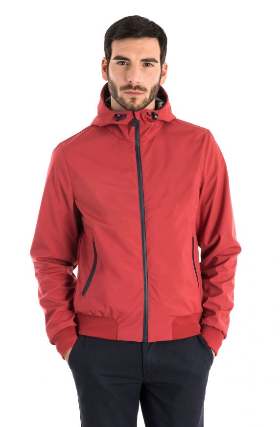 GIUBBOTTO CON CAPPUCCIO IN TESSUTO SOFTSHELL