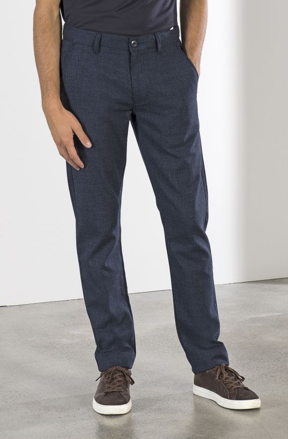 PANTALONI CHINO PIED-DE-POULE
