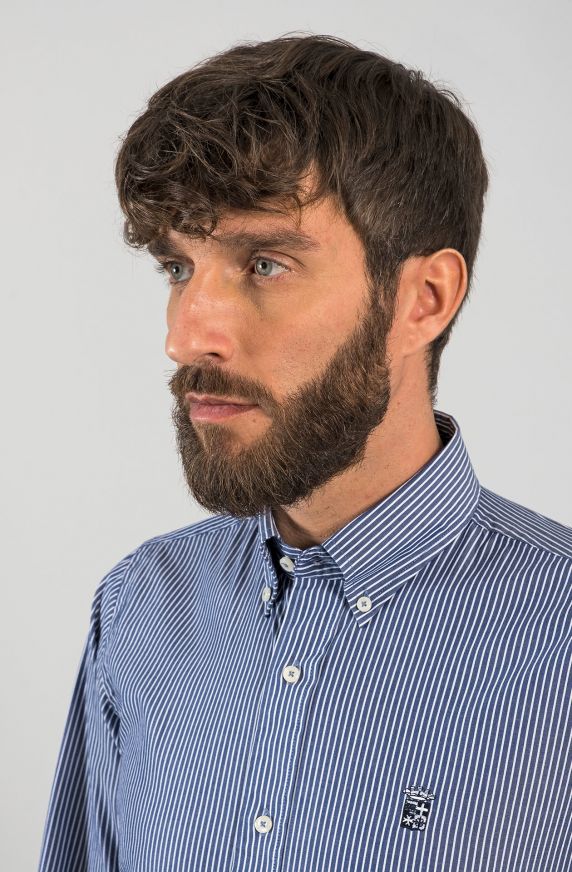 CHEMISE À RAYURES EN PUR COTON
