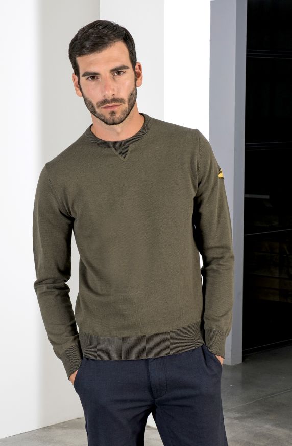 PULL GIROCOLLO IN COTONE VANISÉ