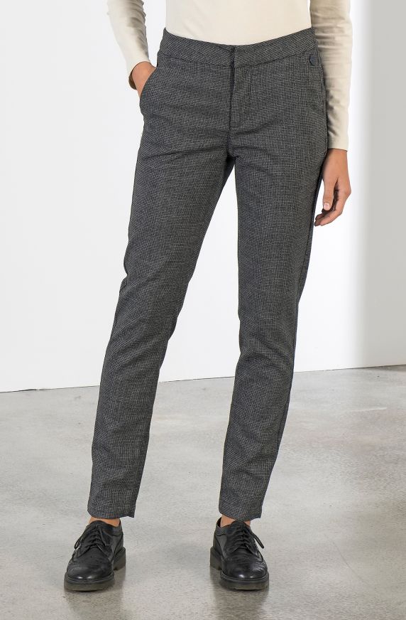 PANTALONI CHINO PIED-DE-POULE