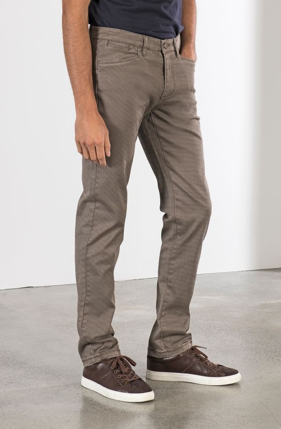 PANTALONI CASUAL IN TWILL SPIGATO