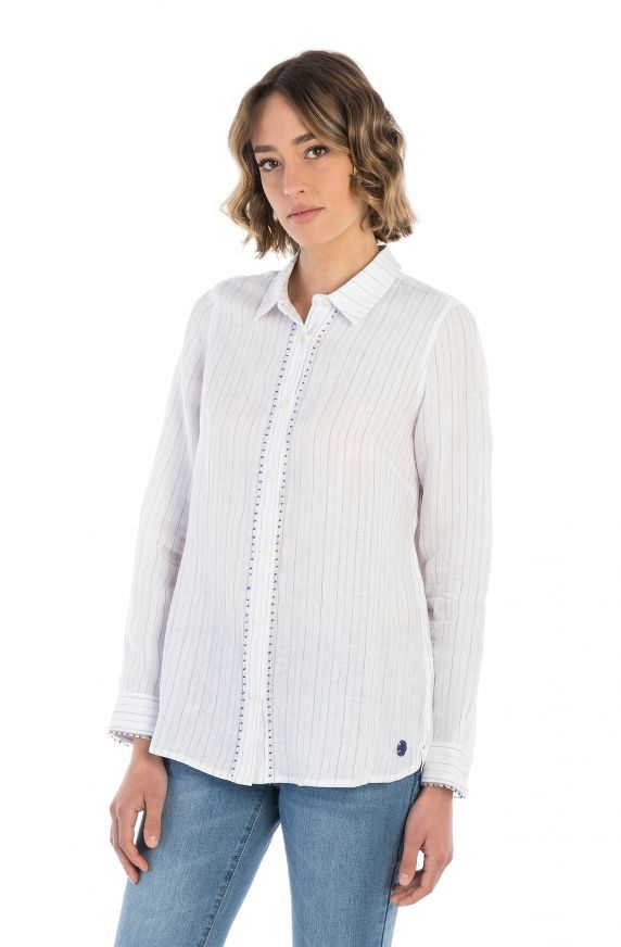 CAMICIA GESSATA IN PURO LINO