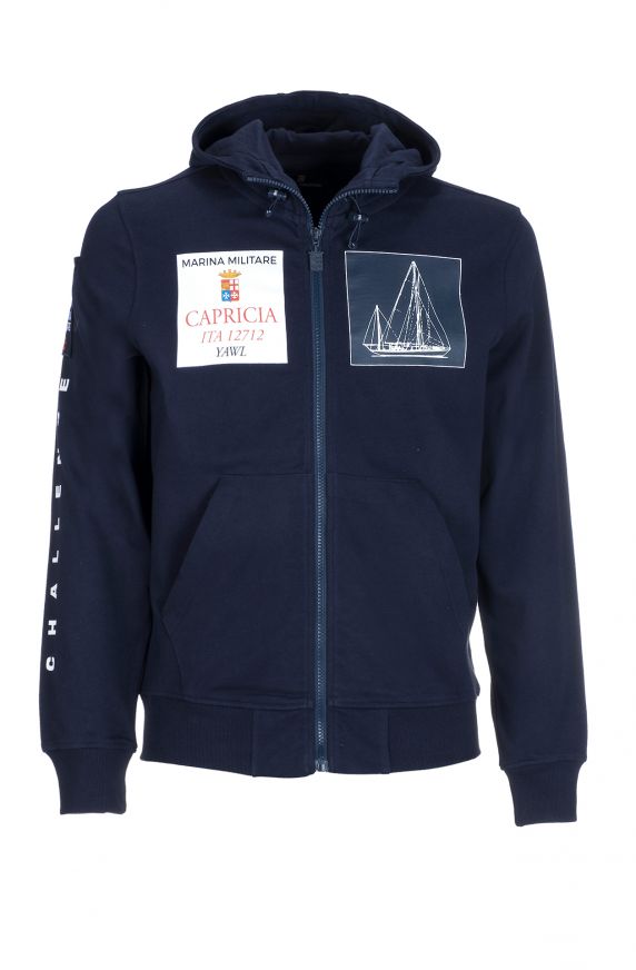 FELPA APERTA CON CAPPUCCIO