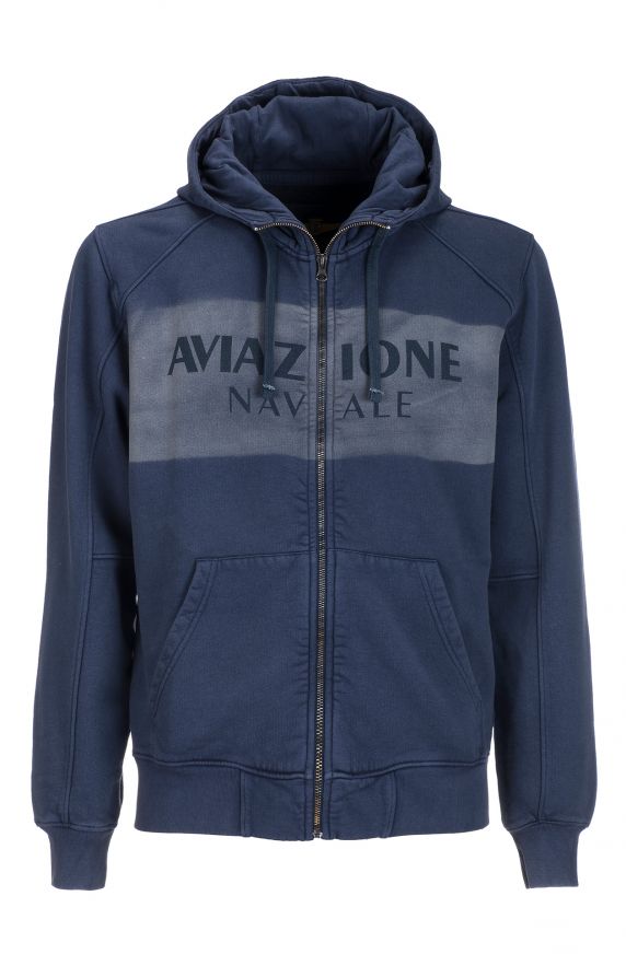 SWEAT-SHIRT OUVERT À CAPUCHE EN COTON PUR