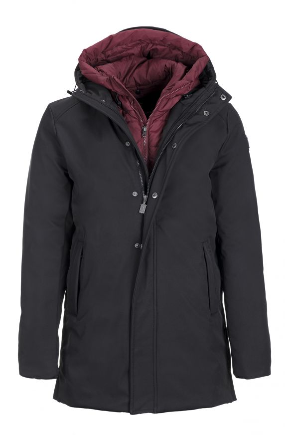 PARKA IMBOTTITO CON CAPPUCCIO IN TESSUTO SOFTSHELL