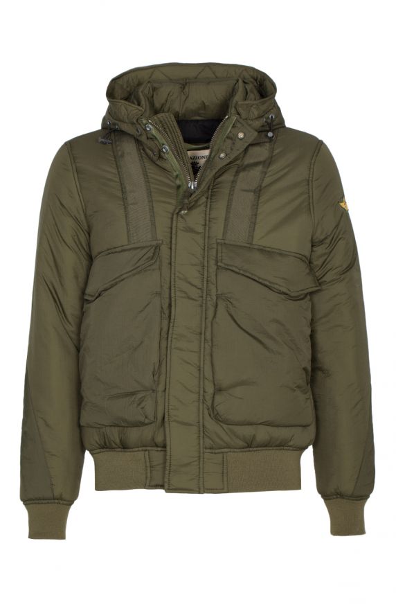 VESTE À CAPUCHE EN NYLON FROISSÉ