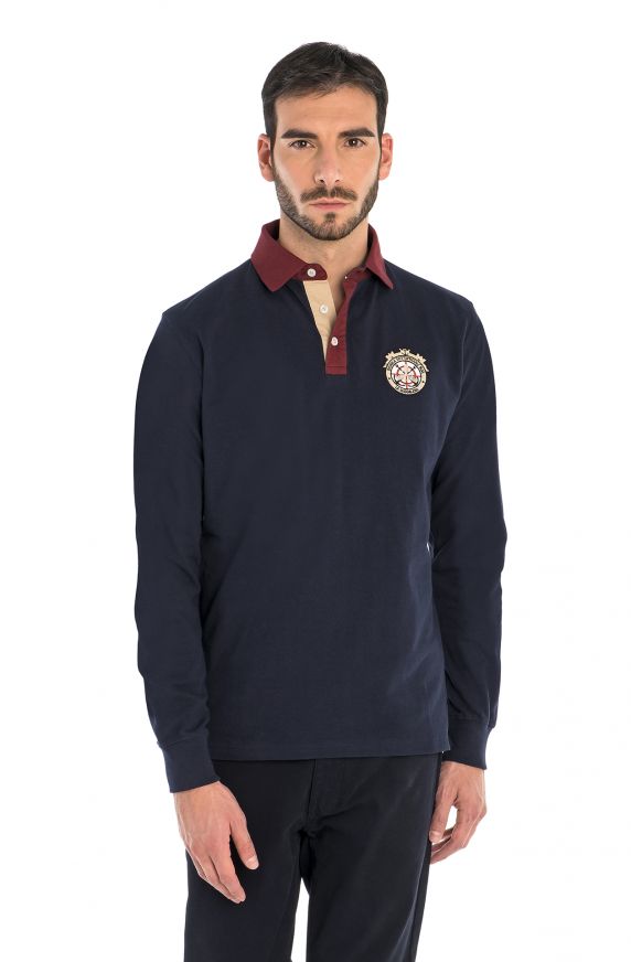 PURE COTTON LONG-SLEEVED POLO