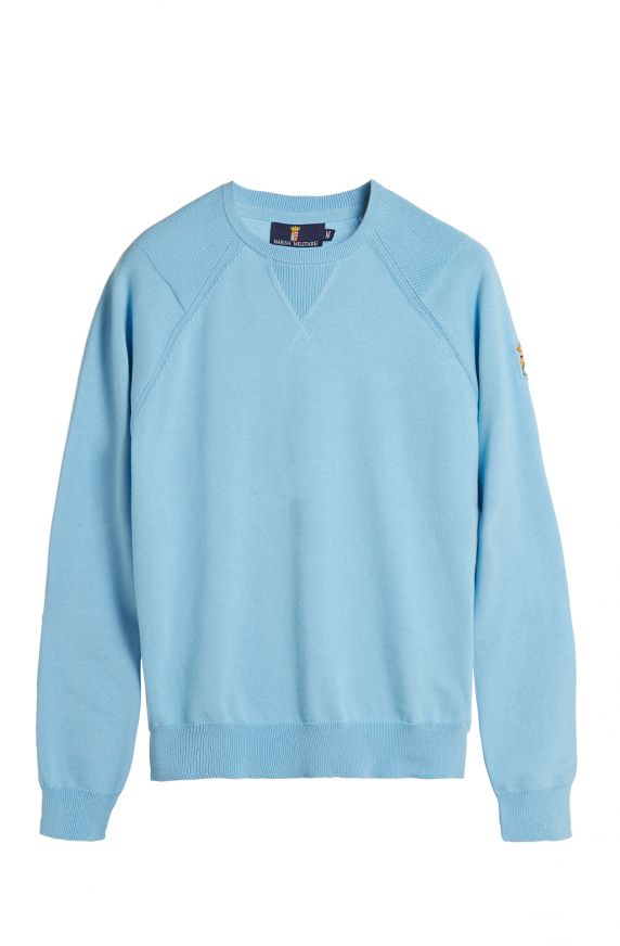 PULLOVER MIT RUNDHALSAUSSCHNITT AUS REINER BAUMWOLLE