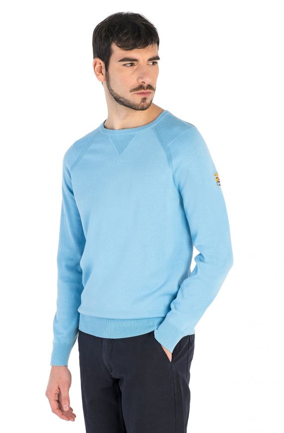 PULLOVER MIT RUNDHALSAUSSCHNITT AUS REINER BAUMWOLLE