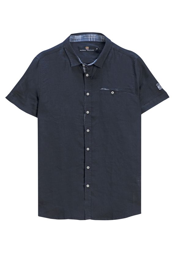 CAMISA MANGA CORTA EN LINO PURO