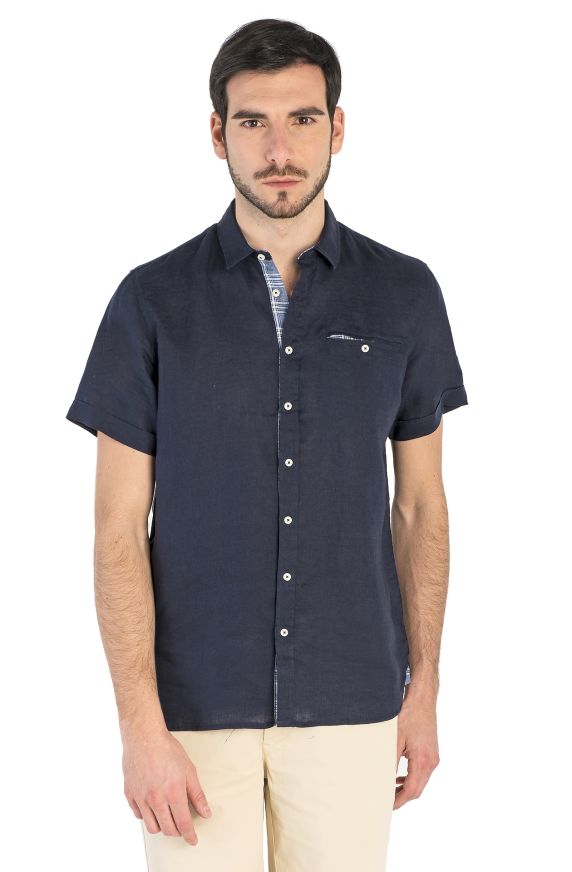 CAMISA MANGA CORTA EN LINO PURO
