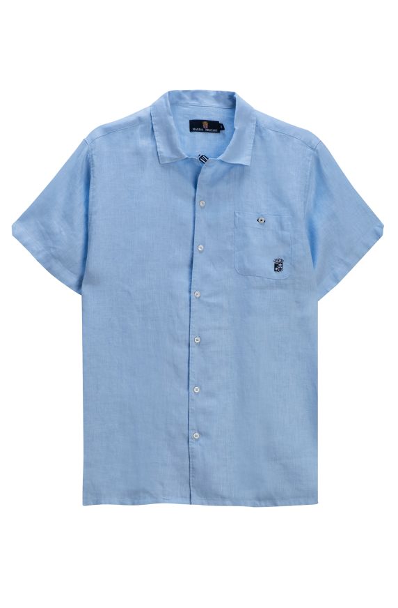 SHORT-SLEEVED PURE LINEN SHIRT