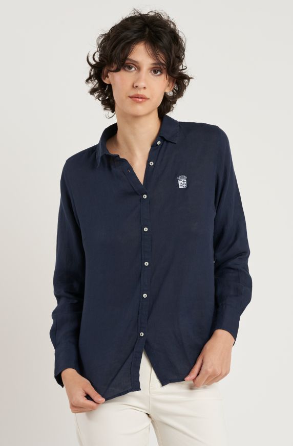 Camicia donna in lino manica lunga