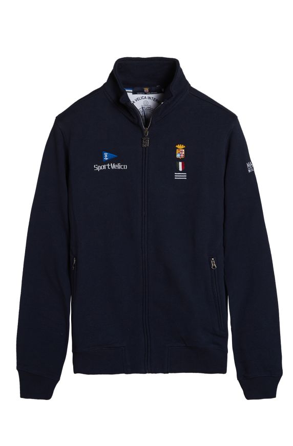 FELPA APERTA MEZZO COLLO IN PURO COTONE FRENCH TERRY