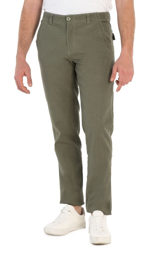 STRETCH COTTON LONG TROUSERS