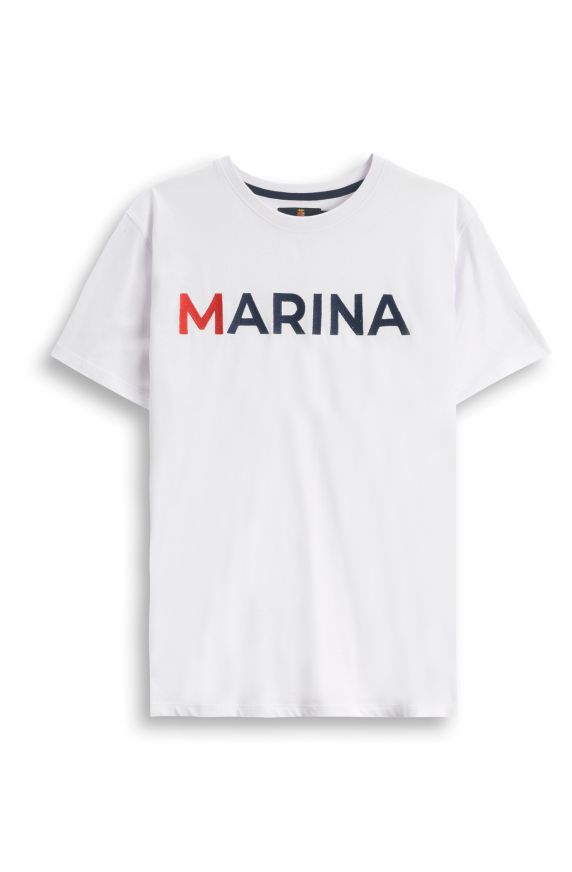 T-Shirt aus marineblauem Jersey