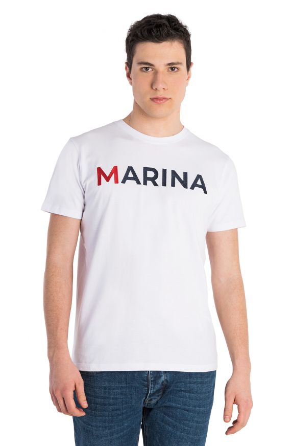 T-shirt en jersey bleu marine