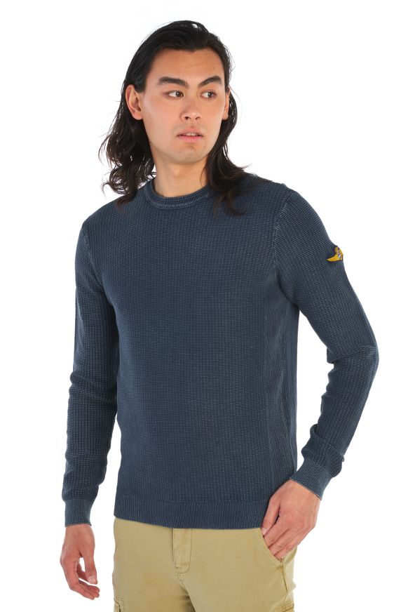 Хлопковый свитер с круглым вырезом