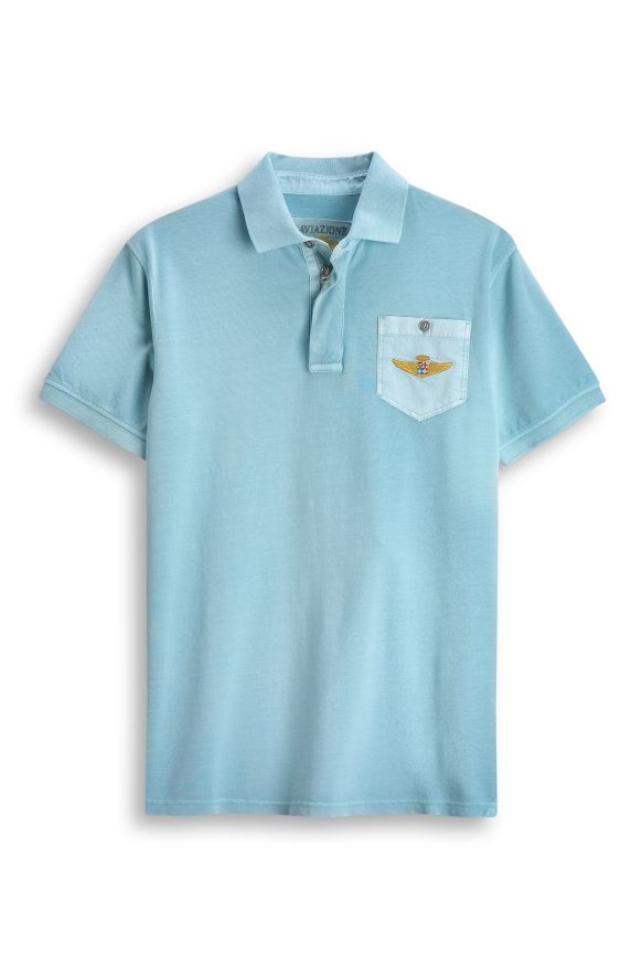 Polo à manches mi-longues en pur coton
