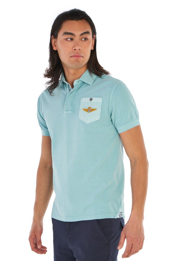 Polo à manches mi-longues en pur coton