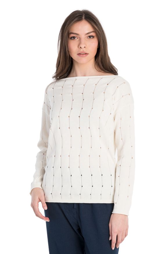 Pull col bateau en coton