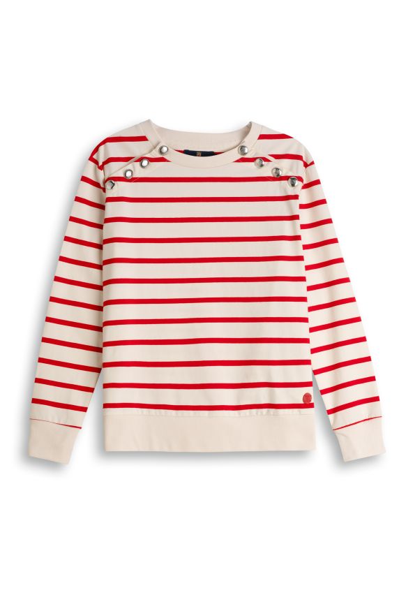 Rundhals-Sweatshirt mit Knöpfen