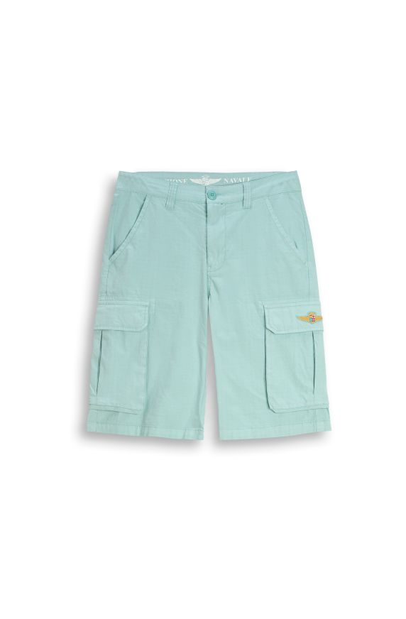 Pure cotton cargo bermuda shorts