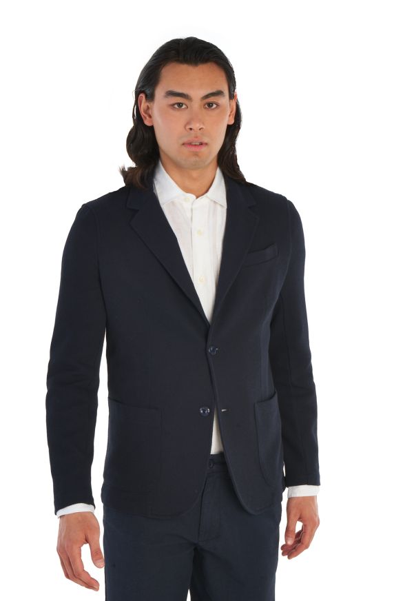 Two-button cotton blend blazer