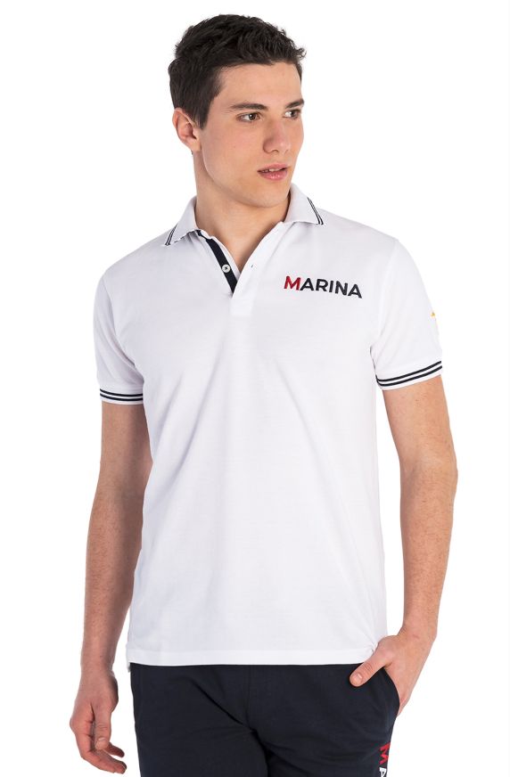 Poloshirt in Marine-Linie