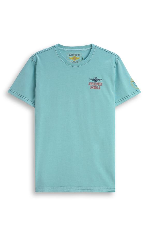 Jersey-T-Shirt mit halben Ärmeln