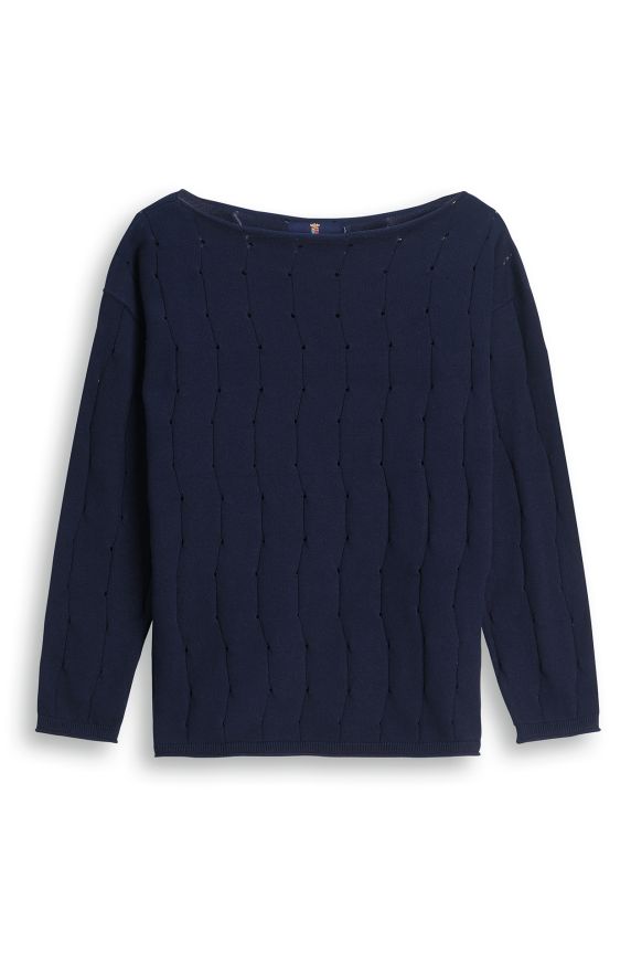 Boat neck cotton sweater