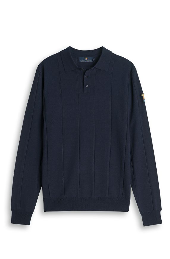 Poloshirt aus geraspelter Wollmischung