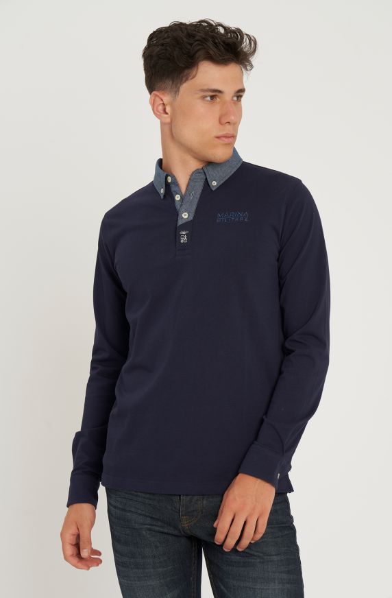 Klassisches Poloshirt aus Baumwolljersey