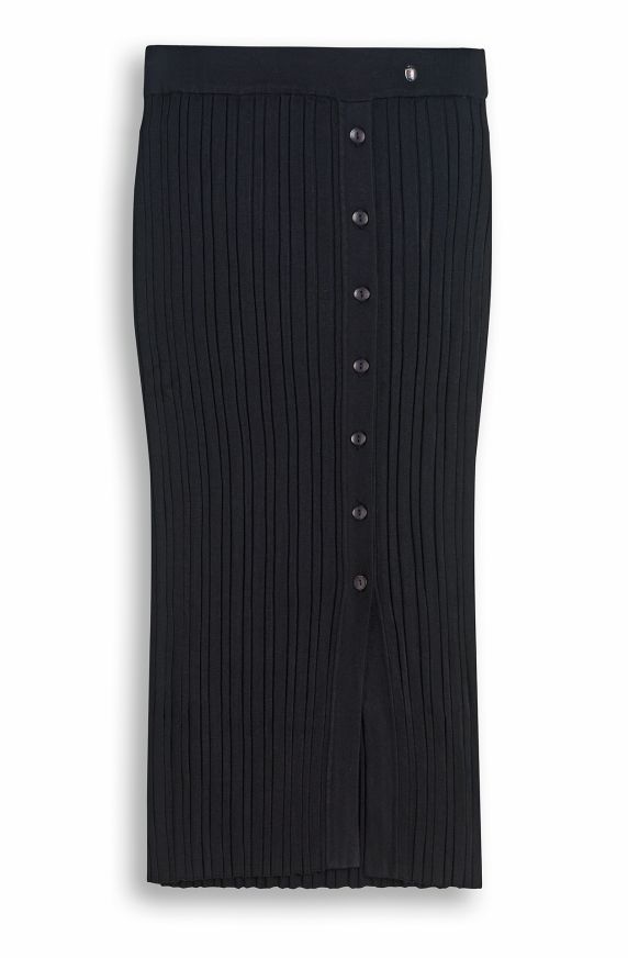Viscose blend knit skirt
