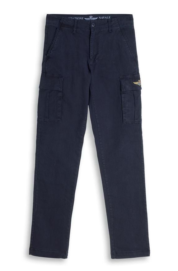 Cargo trousers in textured cotton