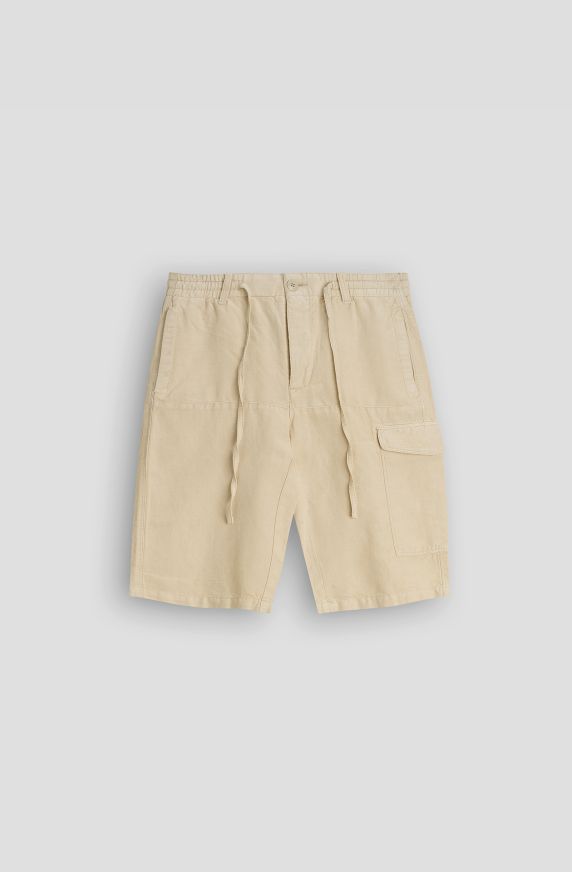 Bermuda shorts in raw cotton