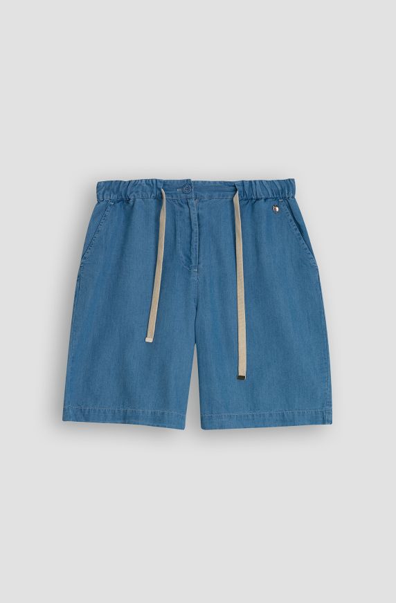 Lightweight chambray Bermuda shorts