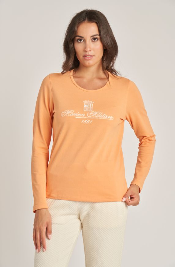 Women's round-neck pique cotton t-shirt