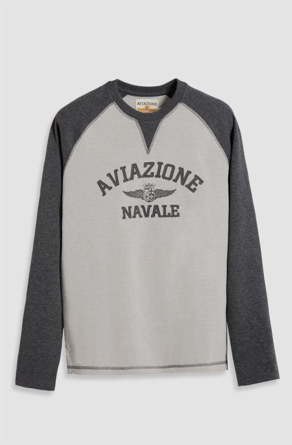 T-shirt da uomo Aviazione Navale in cotone girocollo