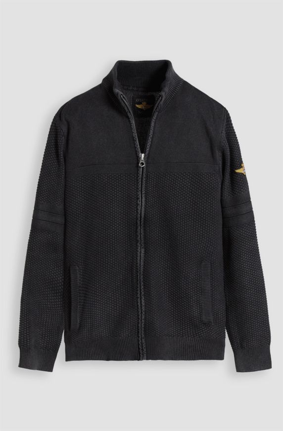 Maglione da uomo Aviazione Navale in caldo cotone full zip