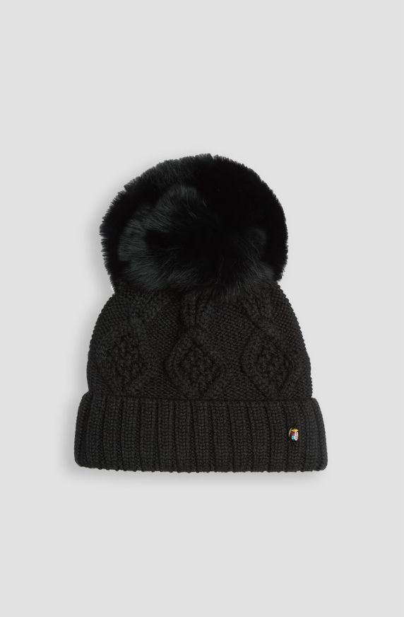 Women's Wool Blend Hat with Pom Pom
