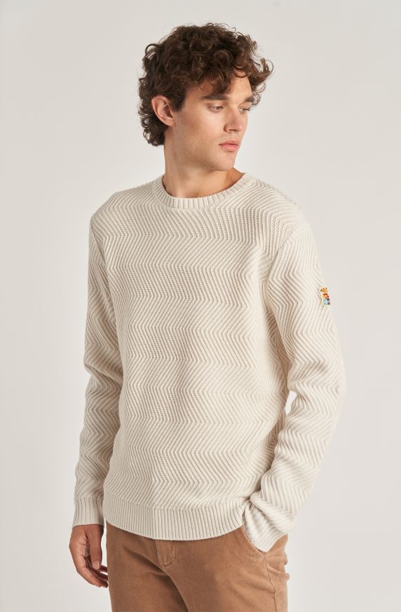 Maglione da uomo in misto lana girocollo