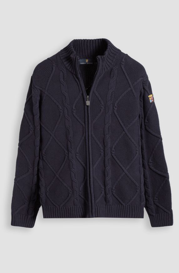 Maglione da uomo in caldo cotone full zip