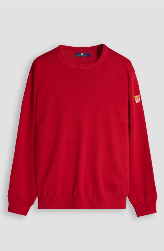 Classic men's sweater in warm cotton crew neck
