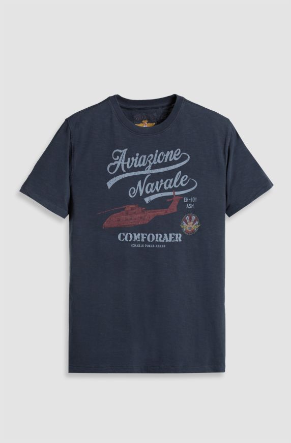 T-shirt da uomo Aviazione Navale in cotone mezza manica