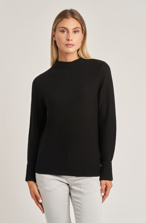 Maglione da donna in misto lana collo a vulcano